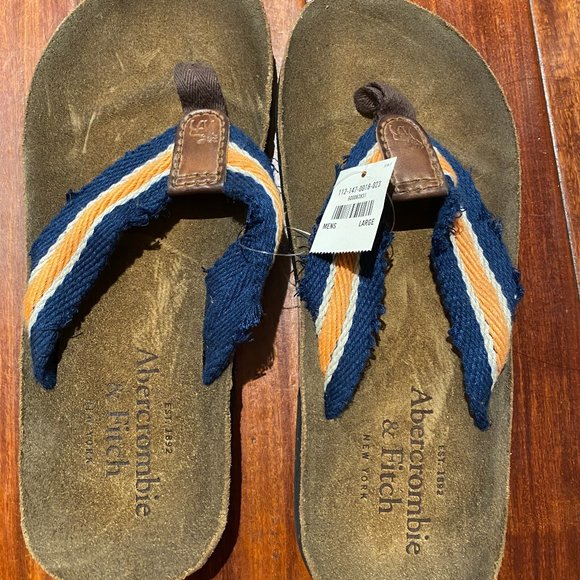 abercrombie & fitch leather flip flops